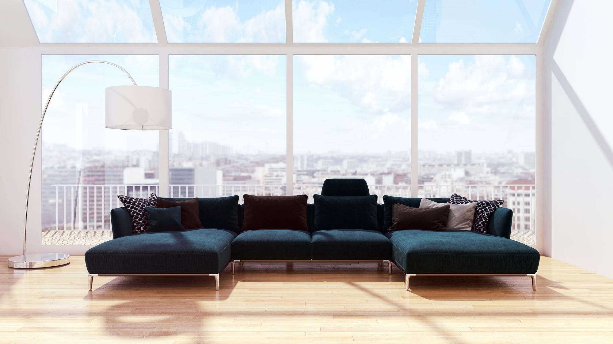 living room staged for sale